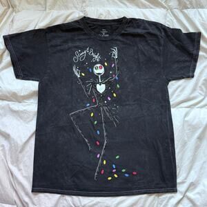 Nightmare before christmas jack skellington black graphic tee sz Lhalloween